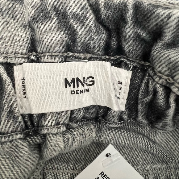 2/25 Mango Denim Jeans High Rise Retro New Gray Wash - Picture 4 of 6